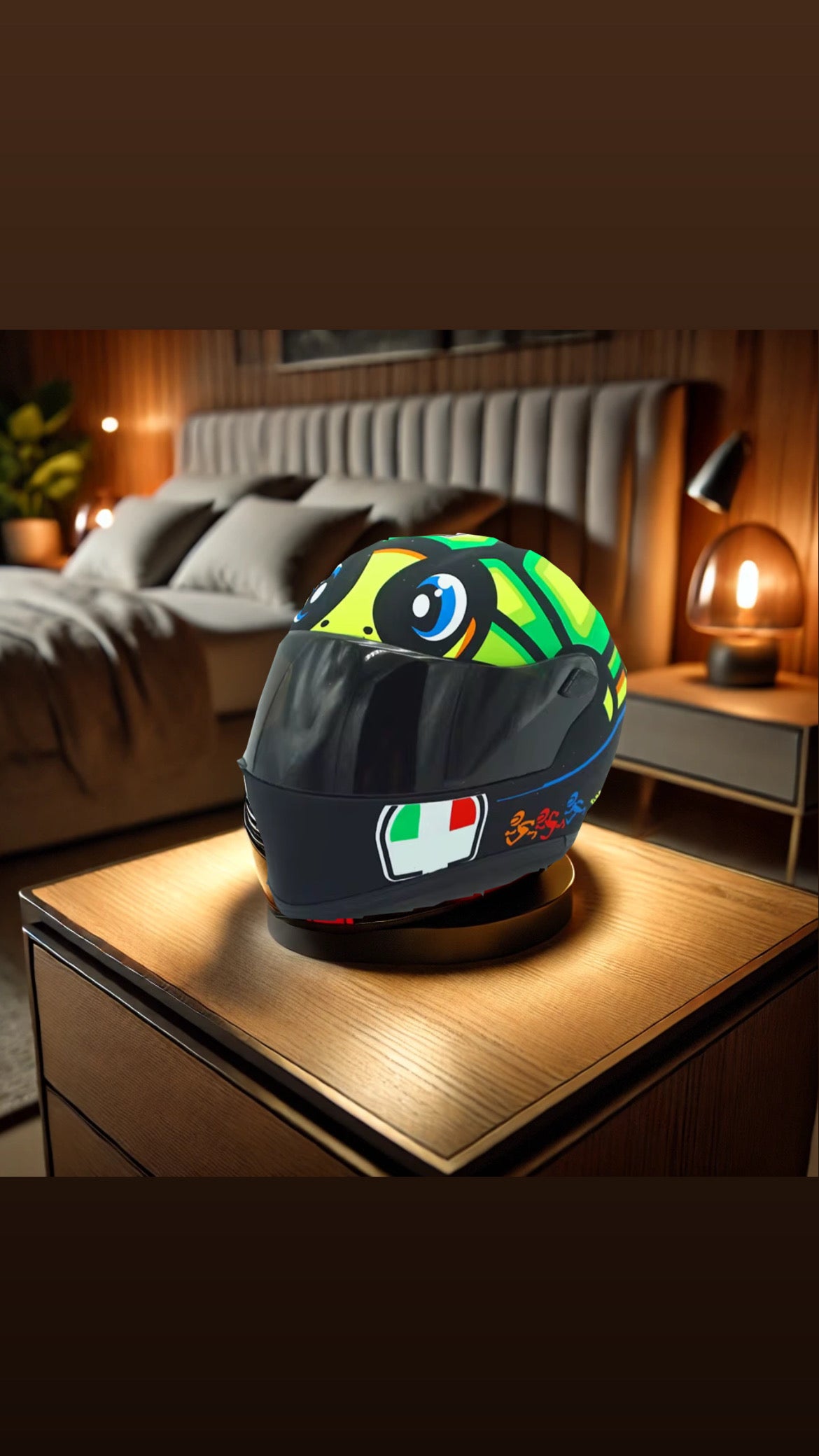 Mini Motorbike Helmet Light Decor #1